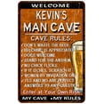 thumbnail image 1 of KEVIN'S Man Cave Rules Rusty Sign Garage Decor 8 x 12 Matte Finish Metal 108120051193, 1 of 1