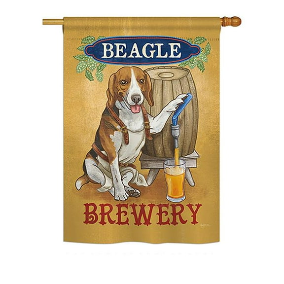 Breeze Decor BD-PT-H-110101-IP-BO-DS02-US Beagle Brewery Nature - Everyday Pets Impressions Decorative Vertical House Flag - 28 x 40 in.
