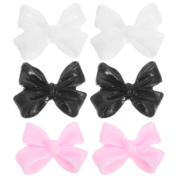 FONWILYO 30Pcs Cute Bow Nail Charms for Fingernail Decoration Assorted Color Manicure Accessories