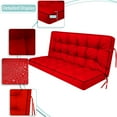 thumbnail image 4 of Porch Swing Replacement Cushions, Indoor Thick Garden Bench Seat Cushion Waterproof 2-3 Seater Patio Swing Cushions Replacement for Outdoor Furniture (Red 55x40in), 4 of 6