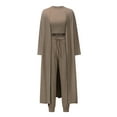 thumbnail image 5 of Summer Saving Wycnly Womens 3 Piece Outfit Winter Cozy Knitted Lounge Sets Casual Solid Tank Tops Open Front Cardigan and Drawstring Jogger Pants Sets under $5, 5 of 7