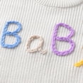thumbnail image 5 of NAISIBABY Boys Girls Sweater, Classic Long Sleeve Crewneck Letter Embroidery Fall Knit Pullover Tops White 9Months, 5 of 7