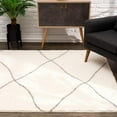 thumbnail image 6 of 4â€™ x 6â€™ Ivory Modern Uneven Lattice Area Rug, 6 of 7