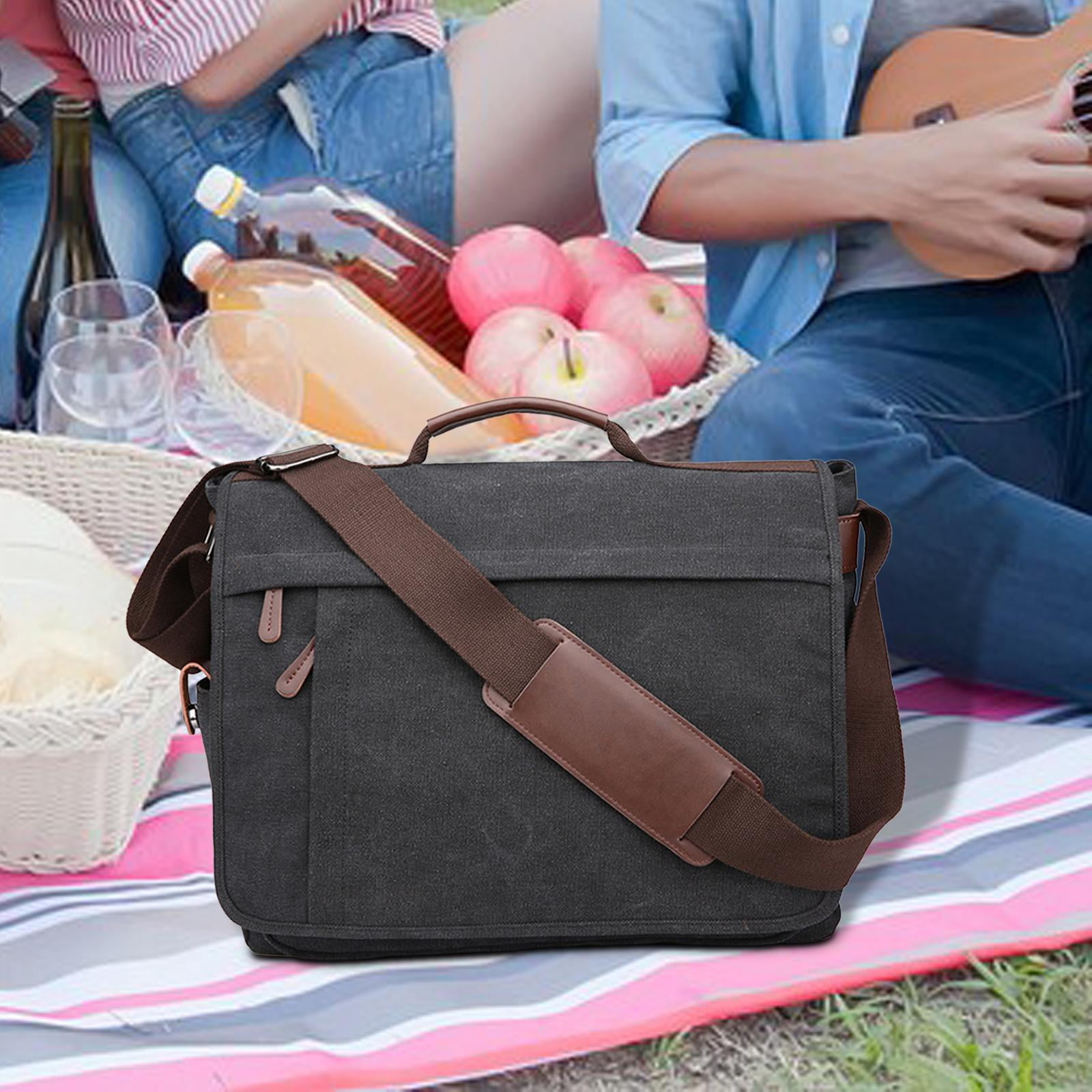 Wxqbjtam Business Briefcase Men Briefcase Satchel Wear Resistant Travelling Pouch Stylish Black