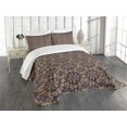 thumbnail image 3 of Ambesonne Mandala Quilted Bedspread Set 3 Pcs, Eastern Abstract Flora, Queen Size, Earth Yellow Indigo, 3 of 5