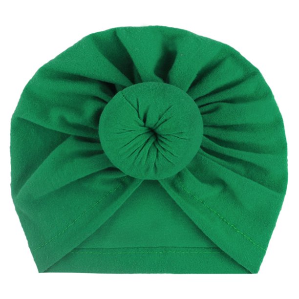 Gorro con pañuelo para la cabeza para bebé, gorro con nudo de color liso para bebé