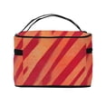 thumbnail image 3 of Handbag Travel Bag Cosmetic Bag 9×6.3×6.7in Multi-Function Bag Large Capacity For Camping Travel Family Travel Orangered Stripe_3, 3 of 6