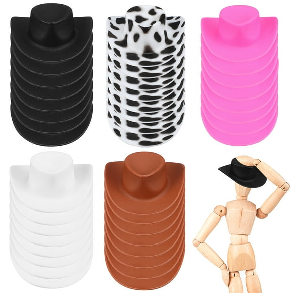 40 PCS Mini sombreros de vaquero sombreros de muñecas en miniatura Sombreros de vestimenta de fiesta para una casa de muñecas