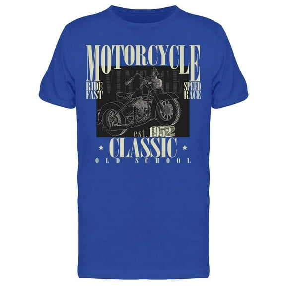 Old School Motorcycle Classic T-Shirt Men -Image by Shutterstock, Male Small
