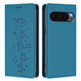 thumbnail image 2 of Leather For Google Pixel 10 Pro XL / Pixel 9 Pro XL, RFID Blocking Protection, Playful Cats Embossed Flip Wallet Leather Case With Card Holder Magnetic Closure  Phone Cases Cover,Blue, 2 of 7