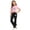Pink, variant on Girls Summer Outfit Sets Short Sleeve, Short Sleeve 2 Piece Printed Kids' Clothing Sets Purple Size 6-7 T