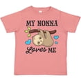 thumbnail image 3 of Inktastic My Nonna Loves Me with Sloth and Hearts Boys or Girls Toddler T-Shirt, 3 of 5