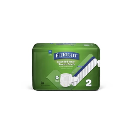 FitRight Extended Wear Stretch Briefs - Size 2 - 20ct.