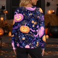 thumbnail image 6 of Halloween Cardigan for Women Funny Pumpkin Bat Womens Cardigan Sweaters Open Knit Utton Down Cropped Long Sleeve Fall Winter Fashion Soft Cardigan Sweaters Purple Pink S, 6 of 6