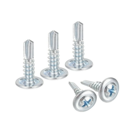 

Uxcell #10 x 5/8 Carbon Steel Phillips Head Self Tapping Screws Silver Tone 100 Pack