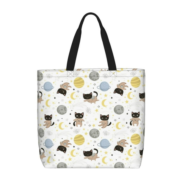 Easygdp Cute Cat Bolsa Tote para Mujer, Bolso de Hombro para Trabajo, Playa, Viajes, Compras y Supermercado