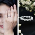 thumbnail image 3 of Rosec Jewels Lab Created Diamond Wedding Ring - Pear Eternity Band - EF-VS Quality Certified, 925 Sterling Silver, US 4.00, 3 of 9