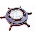 thumbnail image 5 of Wooden Ship Wheel Clock - Rim Clock - 18 Inches - (White Roman Dial - 8"), 5 of 5