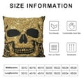 thumbnail image 5 of PHYHOO Halloween Gold Skull Decoraive Pillow Covers Square Pillow Black Goth Decor Cushion Cover for Sofa Bed Car Living Room White, 5 of 5