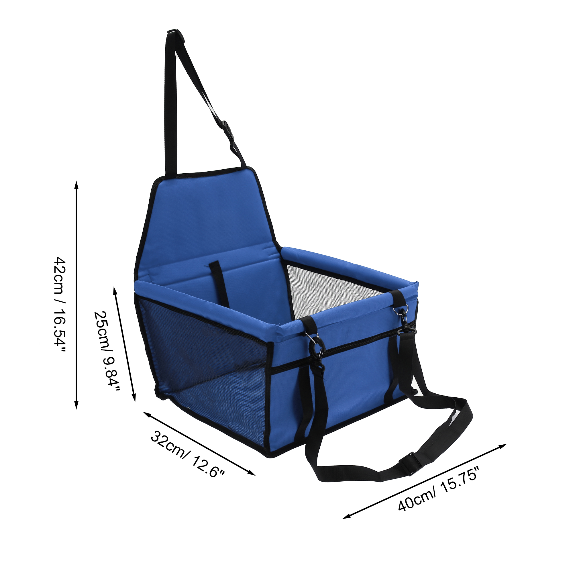 Unique Bargains Foldable Car Seat Cover for Pets Measuring 15.75x12.6x9.84" Blue