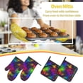 thumbnail image 5 of Cauagu Bright Universe Print Oven Mitts and Pot Holders 4 pcs Set,Extra Thicken Long Kitchen Oven Glove Potholders BBQ Gloves-Oven Mitts and Pot Holders(11 Inch), 5 of 6