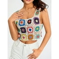 thumbnail image 5 of Michellecmm Women´s Summer Sleeveless Tops Colorful Hand Crochet Embroidery Openwork Knit Tank Tops, 5 of 9