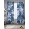 thumbnail image 2 of Navy Blue Ombre Sheer Curtains 108 Inch Length 2 Panels Set Window Treatments, Gradient Abstract Art Vintage Rod Pocket Semi Curtains for Living Room/Bedroom/Kitchen Décor, 104"W x 108"L, 2 of 7