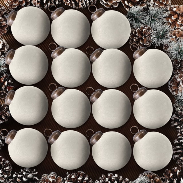 Juego de adornos navideños, toque de terciopelo, acabado flokado con lazos colgantes, adornos decorativos de esfera, decoraciones para árboles navideños, adornos festivos de 6 cm para decoración