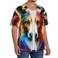 thumbnail image 2 of Kdxio Men's Hawaiian Shirt for Men Short Sleeve Shirt Colorful Art Dog Summer Casual Holiday Beach Button Down T-Shirts, 2 of 5