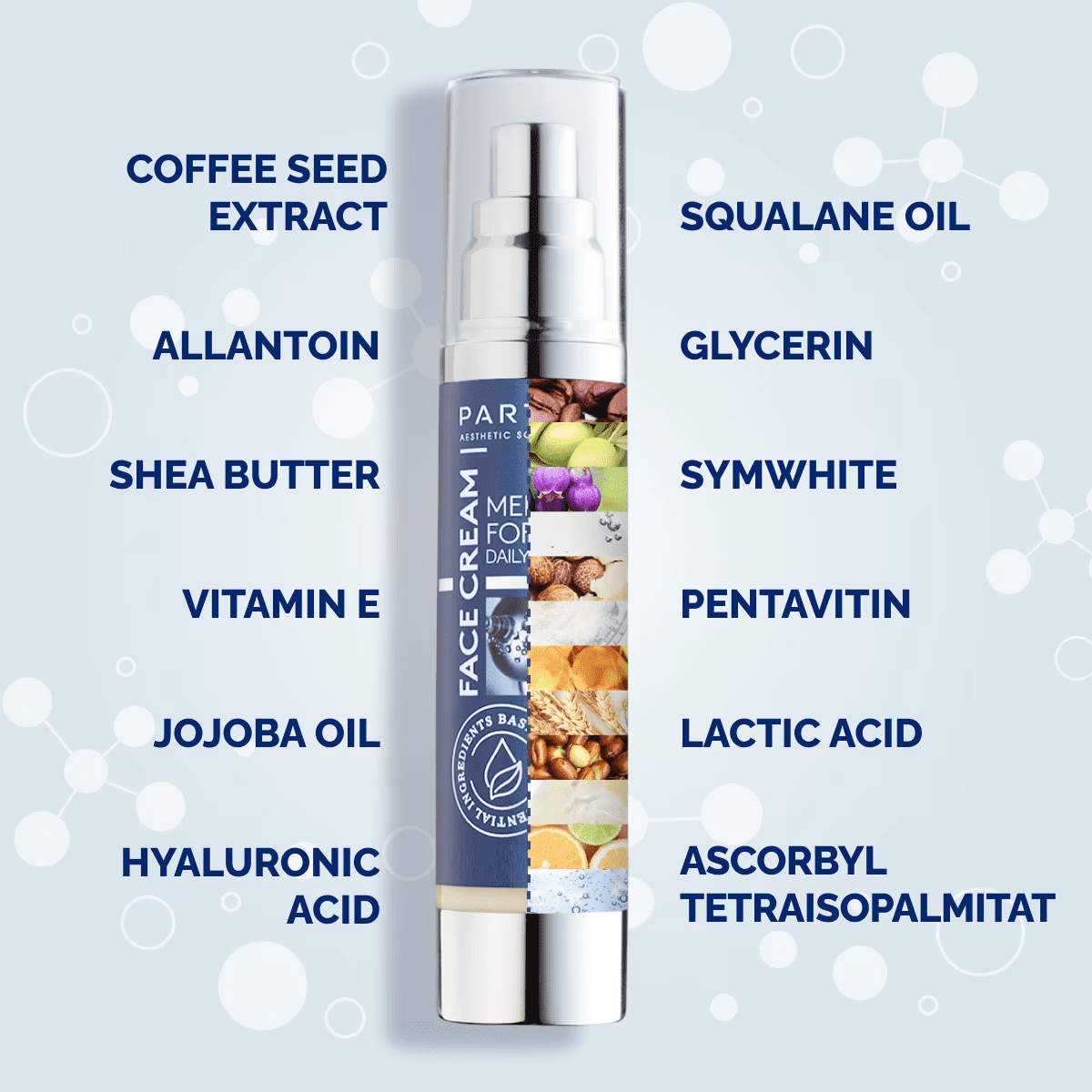 Particle Mens Face Cream - 6 in 1 Mens Anti Aging Face Moisturizer (1.7 oz) Eye Bags Treatment & Face Lotion for Men