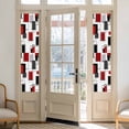 thumbnail image 2 of Red Grey Black Window Privacy Film, Irregular Geometric Modern Abstract Static Cling UV Sun Blocking Heat Control Window Tint Day and Night, Non-Adhesive One Way Windows Privacy Cover 17.7''x78.7'', 2 of 7