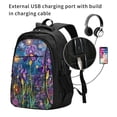 thumbnail image 2 of Balery Cosmic Purple Irises Mochila con carga USB para hombre y mujer - Mochila impermeable y antirrobo para laptop con puerto USB para viajes, trabajo, 2 of 7