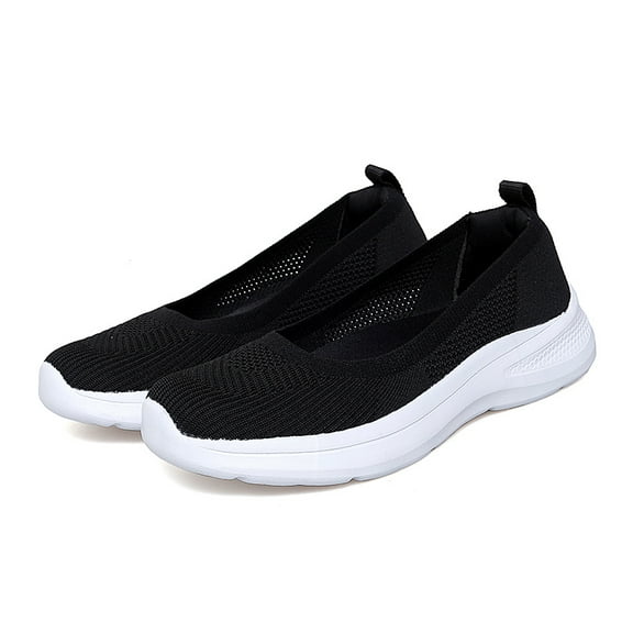 YOURDIARY Women's Walking Shoes Comfort Low Vamp Slip On Fit Sneaker Black
