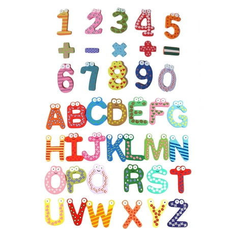 

41pcs Wooden Colorful Number Symbol and Letter Refrigerator Magnets Educational Fridge Magnets Whiteboard Magnets Creative Toy for Baby Kids Activity Home Decoration (Random Color)