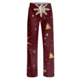thumbnail image 5 of Women's Casual Fashion Christmas Pajama Pants, Long Sleepwear Trousers for Sports and Home Use, Comfortable and Soft Material for Nightwear and Lounging,Wine,3XL, 5 of 6