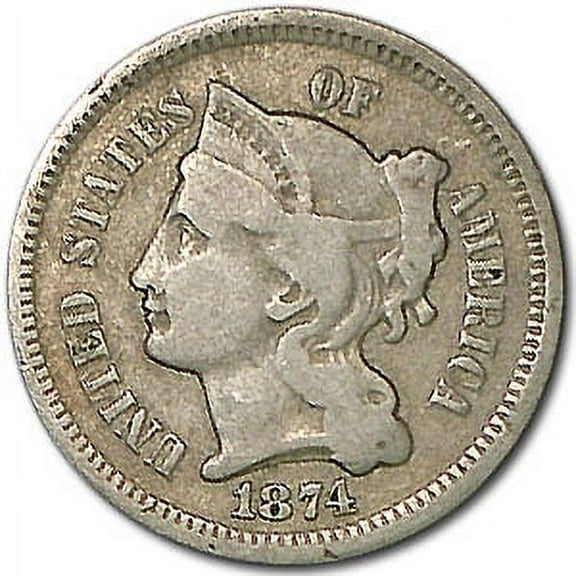 1874 3 Cent Nickel Fine