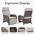 thumbnail image 4 of PARKWELL 6 Pieces Outdoor Recliner Chair Set,Patio Reclining Lounge Chair with Side Table,All-Weather Wicker Adjustable Cushioned Recliner with Footrest for Garden Balcony Yard, Beige, 4 of 7