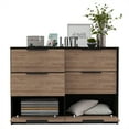 thumbnail image 3 of Dtwnek 4 Drawers Dresser for Living Room, Bedroom, Black + Brown, 3 of 7