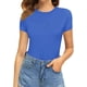 thumbnail image 2 of Xishao Women's Round Neck Short Sleeve T Shirts Basic Bodysuits Xishao ropa, 2 of 2