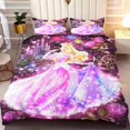 thumbnail image 3 of Princess, Anime Rapunzel Mermaid Ariel Bedding Set for Teens, Cartoon Pattern, 3D Print Duvet Cover, 3 of 5