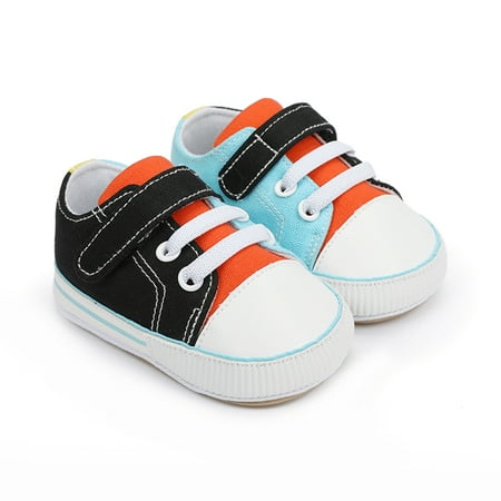 

Cathery Babys Canvas Fashion Baby Toddler Shoes Anti-Slip Sole First Walkers Contrast Color Soft Sole Crib Shoes