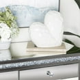 thumbnail image 2 of 12" x 11" White Porcelain Ceramic Dimensional Angled Origami Inspired Heart Sculpture with Faceted Exterior, by DecMode, 2 of 7