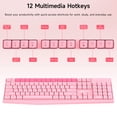 thumbnail image 3 of HALOKIN 2.4 GHz Wireless USB Standard Keyboard & Mouse Set with Nano Receiver & Manual, Pink, 3 of 8