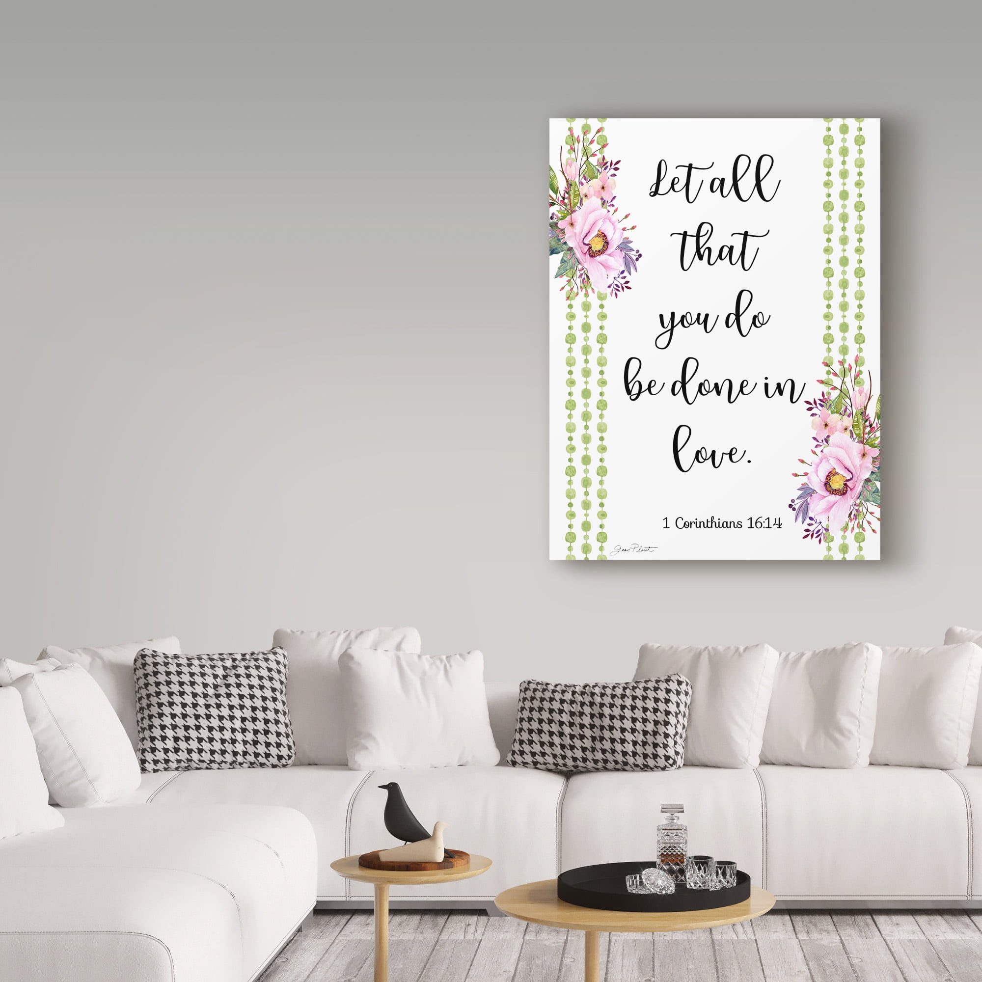 Trademark Fine Art 'Bible Verse Bouquet 1' Canvas Art by Jean Plout