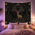 thumbnail image 2 of Stag Within an Evergreen Forest and Floral Antlers, Mystical Gothic for Wildlife Fans, Woodland Home Decor, Housewarming Gift, Tapestry Wall Hanging for Living Room and Den, 2 of 7