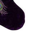 thumbnail image 4 of Northlight 19" Purple Velvet Regal Peacock Embroidered Feather Christmas Stocking with Gold Tassel, 4 of 6