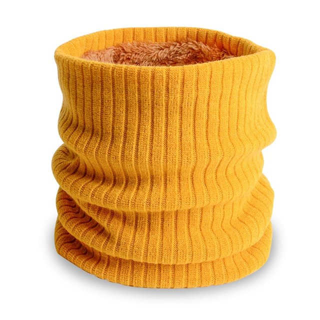Bufanda de lana con cuello grueso para mujer, bufanda de punto cálida de terciopelo para otoño e invierno, moda coreana que combina con todo