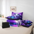 thumbnail image 5 of Homewish Romantic Couple Wolf Twin Bedding Sets 7-Piece for Teen, Mystic Purple Galaxy Moon Bedding Comforter Set, Cartoon Animal Reversible Sheet Sets, Ultra Soft Bedroom Decor, 5 of 7