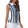 thumbnail image 4 of HUIACONG Distressed American Flag Quick Dry Women Golf Sleeveless Half Zip Top, Anti Fade Moisture Wicking Golf Athletic Shirt Half Zip Collar Golf Shirts, 4 of 7