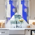 thumbnail image 4 of Blue Gray Swag Curtain Valance for Windows, Graffiti Color Blocks Abstract Geometric Modern Art Window Treatments Short Swag Topper for Kitchen Windows Bathroom Bedroom, 36"x36", 4 of 8